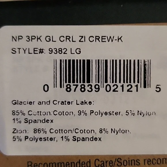 Pendleton Large Kids Striped 3 Pair Crew Socks National Park Collection - Picture 7 of 10